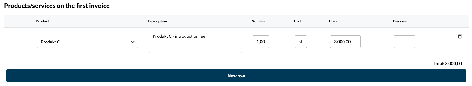 The first invoice