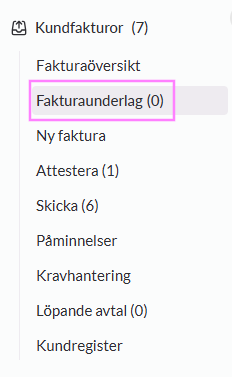Hitta fakturaunderlag i systemet
