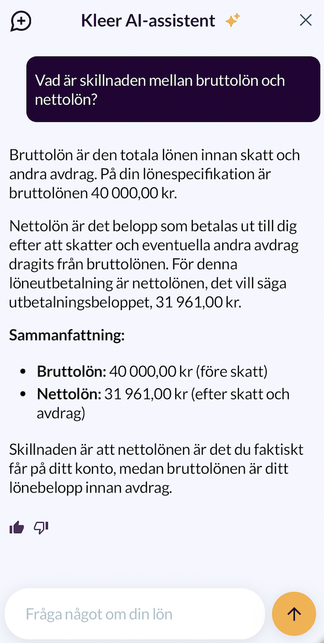 Ett lönesystem för alla anställda (skärmbild 3 av 3)